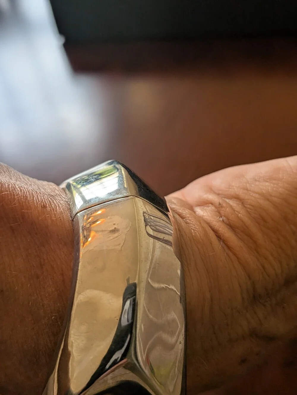 Silver Chunky Modern Style Bracelet